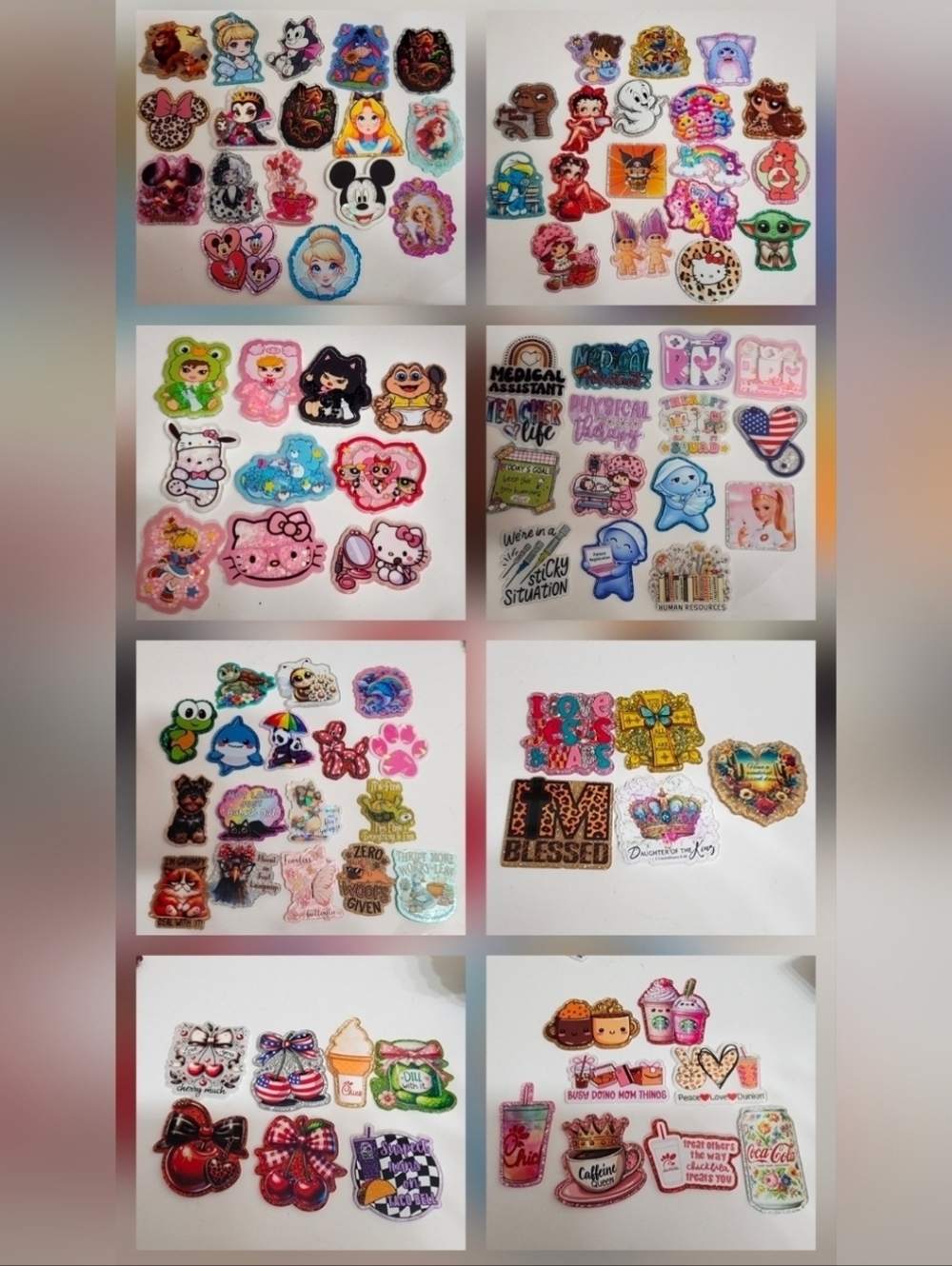 Acrylic Flatbacks for Review Flats Planar New Inventory 5/2 Glitterbacks Badge